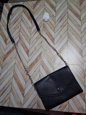 kate spade Black Leather Crossbody with Chain Strap